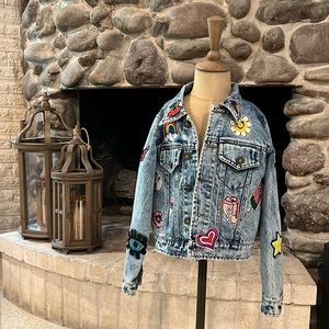 Lola & The Boys Denim jacket with fun patches